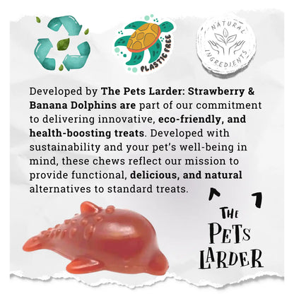 Strawberry & Banana Dolphin Medium Natural Dog Treat