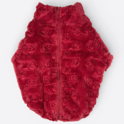 Paw Print Boutique Dog Fleece   The Roses Fleece - Red