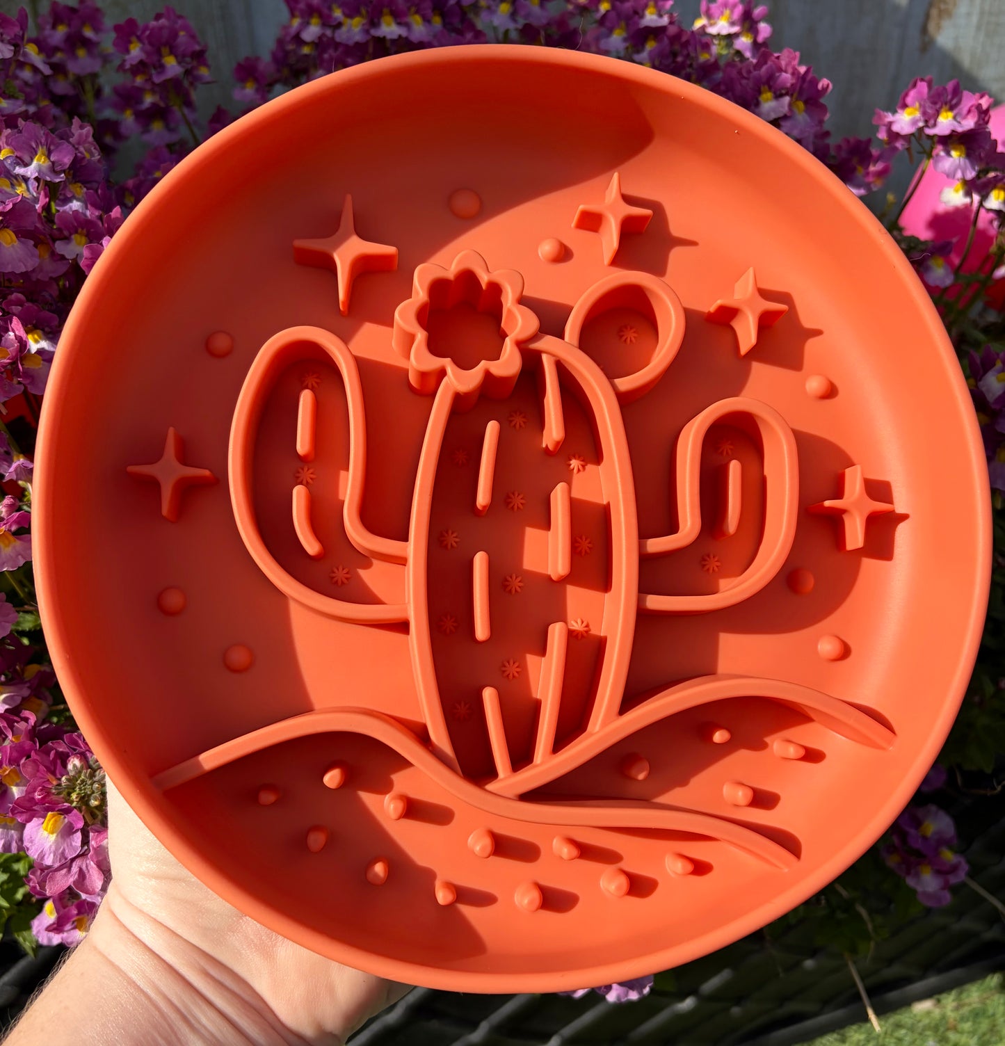 Orange Cactus Dog Enrichment Slow Feeder & Licki Bowl