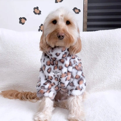 Paw Print Boutique Dog Fleece Fluffy & Fabulous Leopard Print