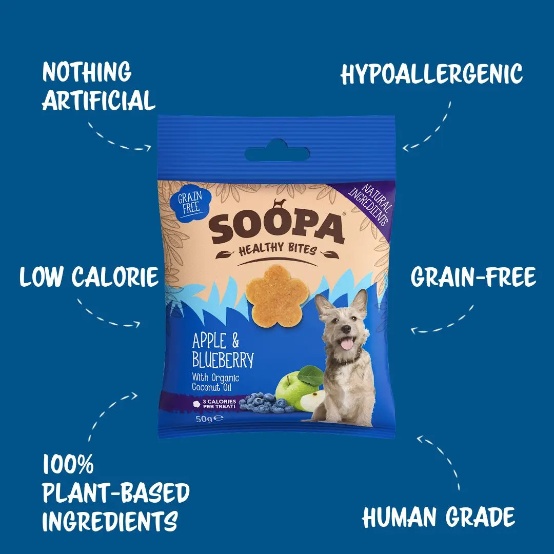 Soopa Apple & Blueberry Dog Treats 50g