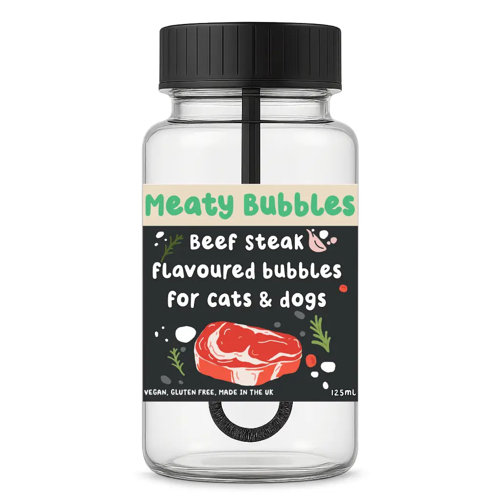 Meaty Bubbles For Dogs & Cats Beef Steak 125ml