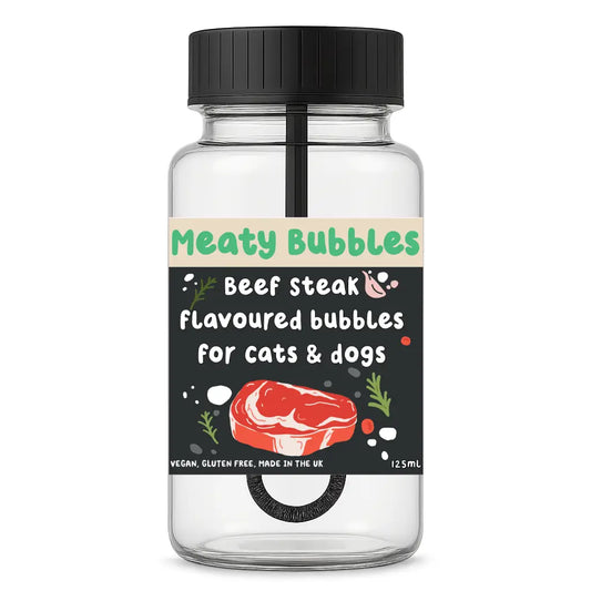 Meaty Bubbles For Dogs & Cats Beef Steak 125ml