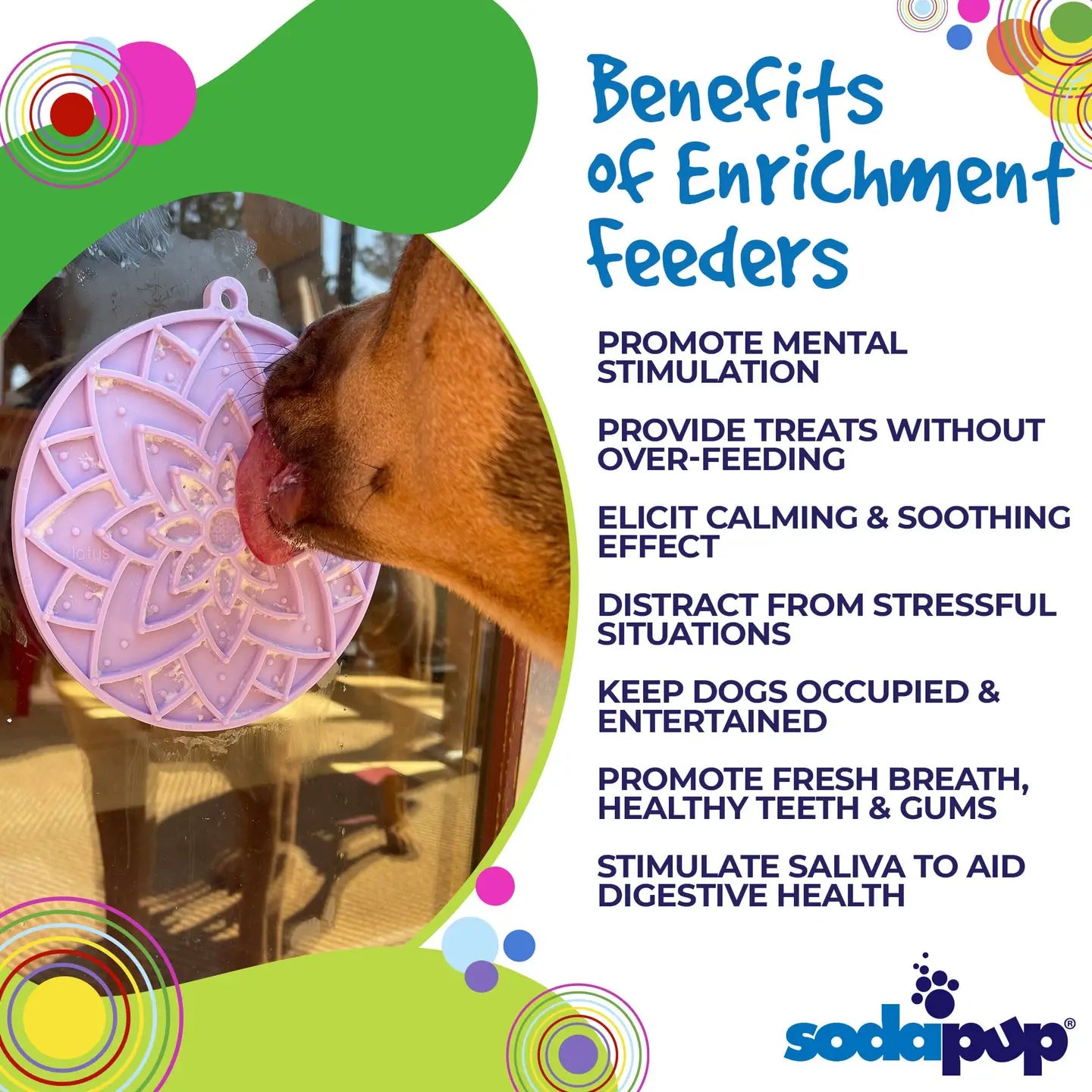 SodaPup Lotus Emat Enrichment Lick Mat with Suction Cups