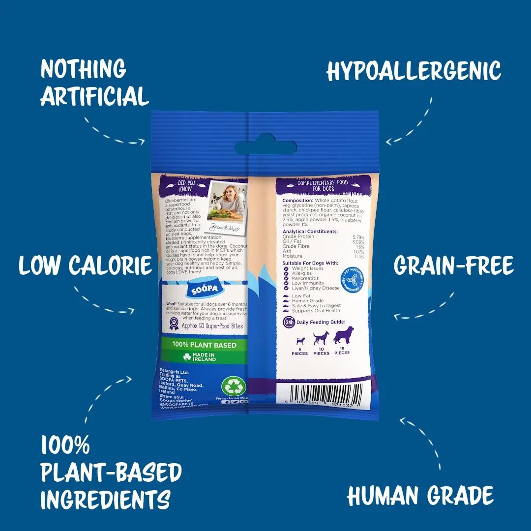 Soopa Apple & Blueberry Dog Treats 50g