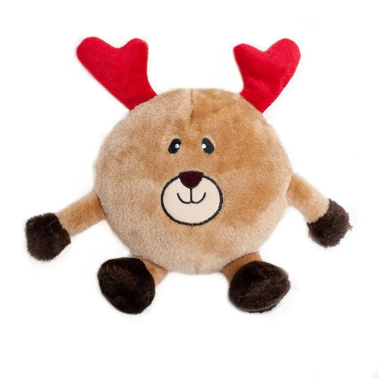 Brainey Reindeer Christmas Squeaky Dog Toy