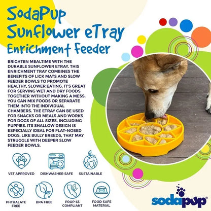 SodaPup Sunflower eTray Enrichment Feeder & Licki Tray