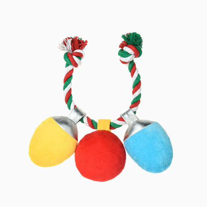 Happy Woofmas Christmas Light - Dog Rope Toy