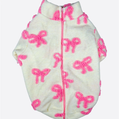Paw Print Boutique Dog Fleece Pink Bow