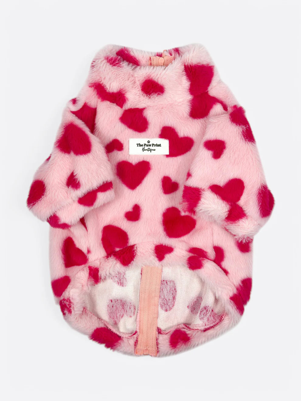Paw Print Boutique Love Hearts Fluffy & Fabulous Fleece Size