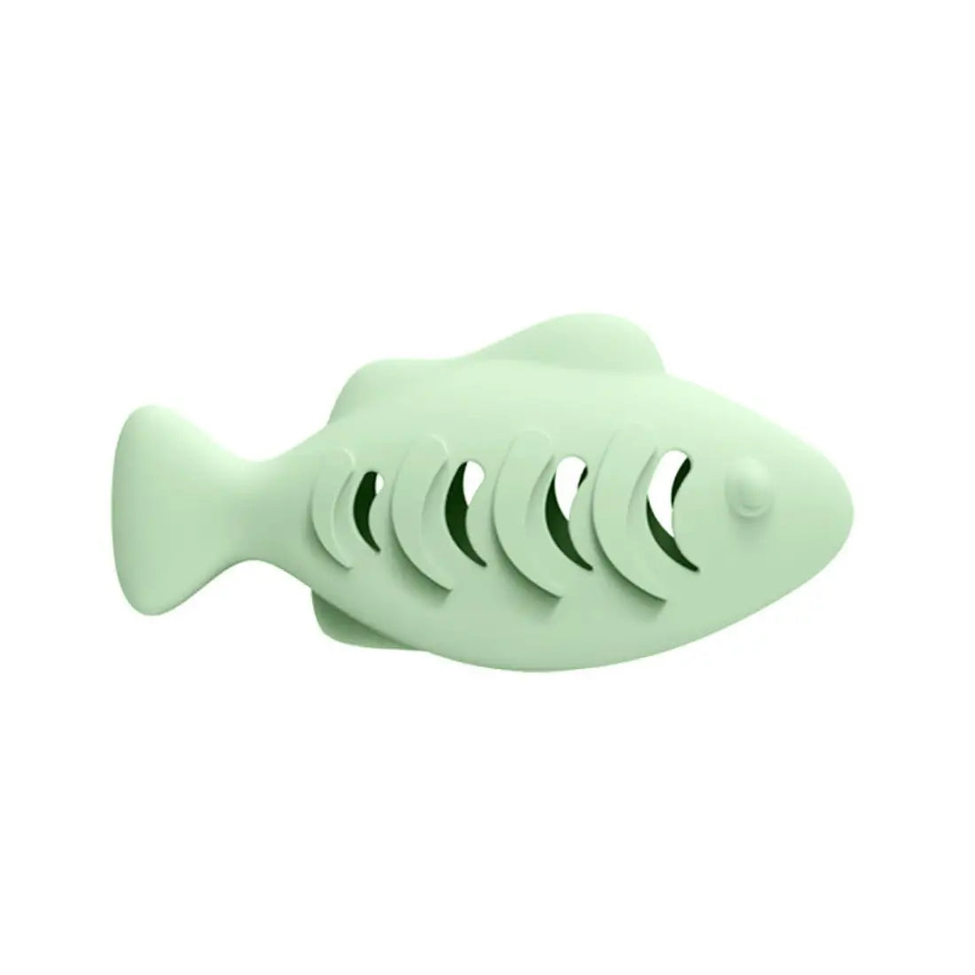 Dual-Sided Leaky Cat Food Toy - Fish Design Green Cat Treat Dispenser Toy
