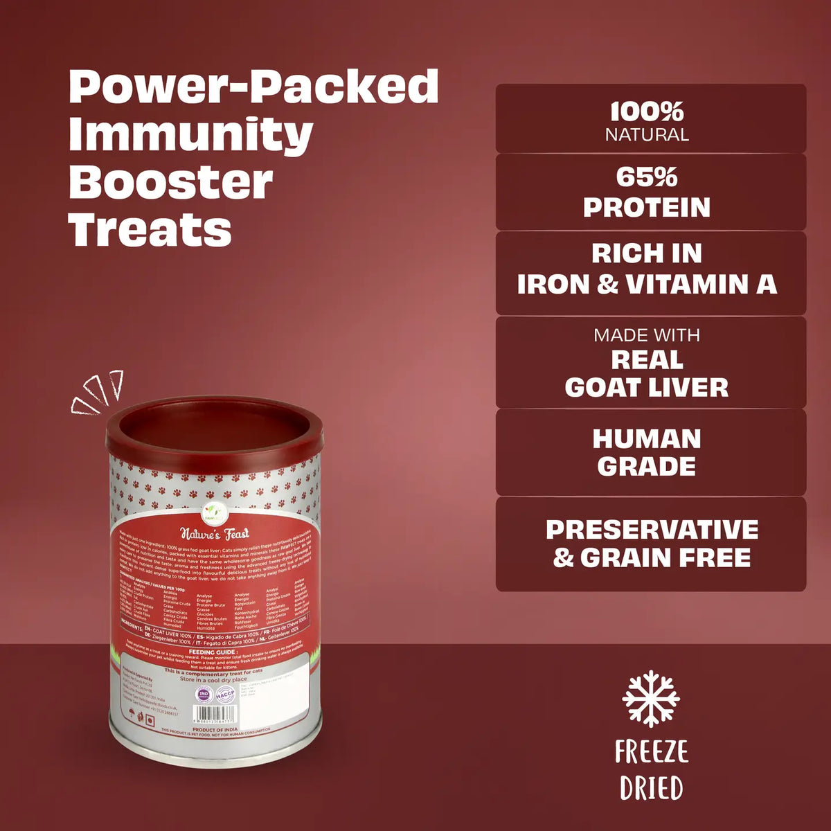 Pawfect Freeze Dried Goat Liver Treats For Cats 50g