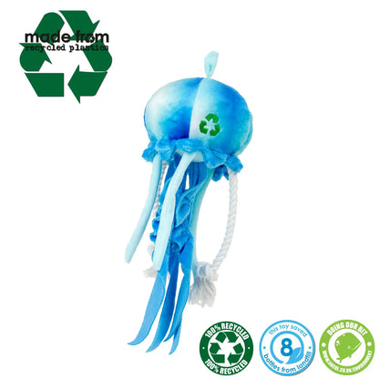 Eco Friendly JellyFish Plush & Rope Squeaky Tug Dog Toy