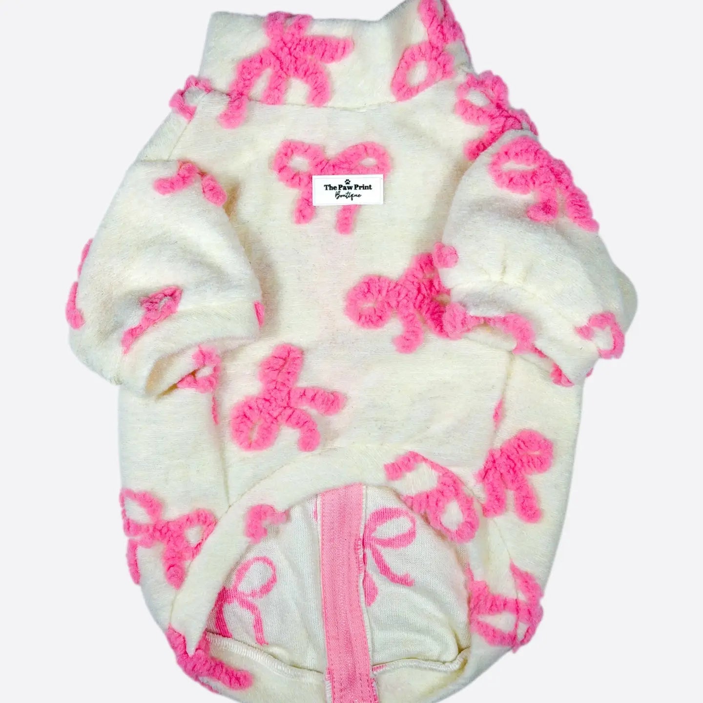Paw Print Boutique Dog Fleece Pink Bow
