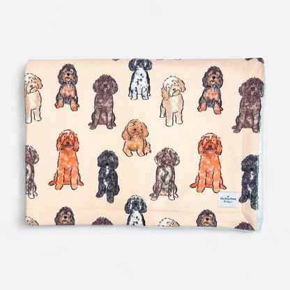 Paw Print Boutique Breed Design Dog Fleece Blankets