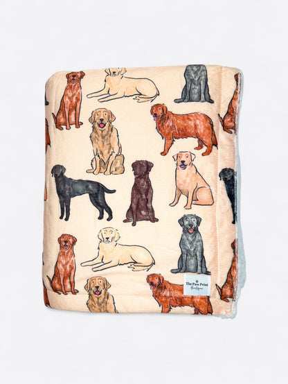 Paw Print Boutique Breed Design Dog Fleece Blankets