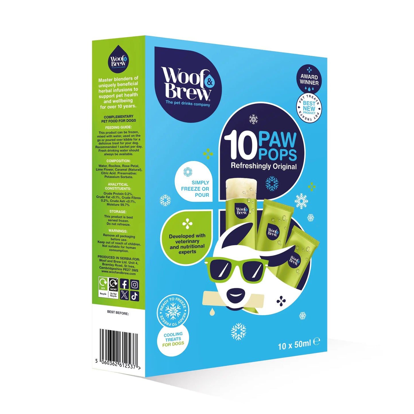 Paw Pops Dog Ice Lollies Natural Dog Treat Pack Of 10
