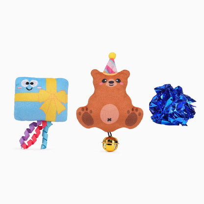 Yappy Birthday | Bear & Gift - Cat Birthday Toy