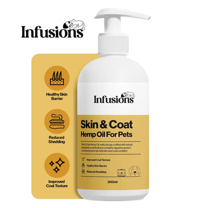 Skin & Coat Hemp Oil For Cats & Dogs 300ml