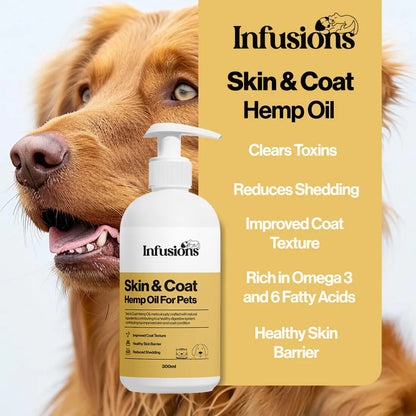 Skin & Coat Hemp Oil For Cats & Dogs 300ml
