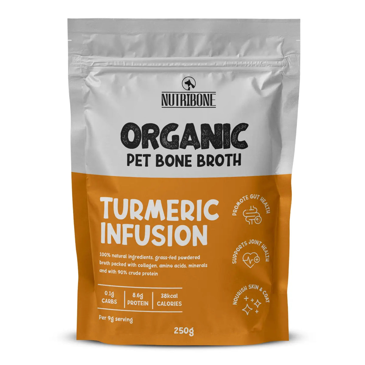 Organic Beef Bone Broth With Turmeric 250g For Cats & Dogs