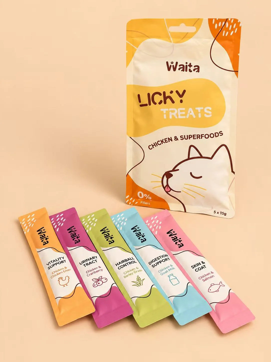 Waita Cat Licky Treats 5 x 15g