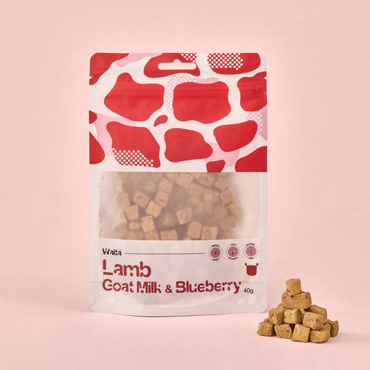 Waita Freeze Dried Lamb, Goat Milk & Blueberry Cubes 40g Treats For Cats & Dogs